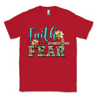 Red faith over fear with cross Classic Tee - BarkalooDesign
