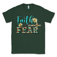 Sports Green faith over fear with cross Classic Tee - BarkalooDesign