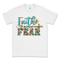 White faith over fear with cross Classic Tee - BarkalooDesign