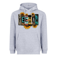 Heather Grey yeehaw license plate letters Heavyweight Hoodie - Jasminsmagicworld