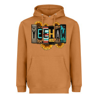 Yeehaw License Plate Letters Heavyweight Hoodie | Teevron