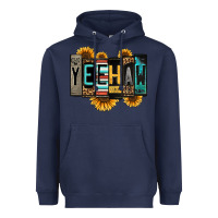 Navy yeehaw license plate letters Heavyweight Hoodie - Jasminsmagicworld