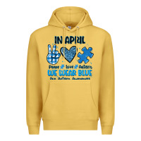 Antique Gold in april we wear blue Premium Hoodie - JahusDesignShop