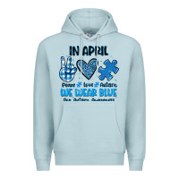 Blue Mist in april we wear blue Premium Hoodie - JahusDesignShop