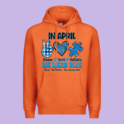 In April We Wear Blue Premium Hoodie Designed By Jahusdesignshop