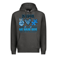 Charcoal Heather in april we wear blue Premium Hoodie - JahusDesignShop