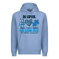 Colony Blue in april we wear blue Premium Hoodie - JahusDesignShop