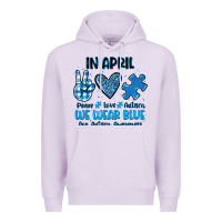 Lilac in april we wear blue Premium Hoodie - JahusDesignShop