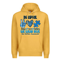 Mustard in april we wear blue Premium Hoodie - JahusDesignShop