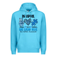 Ocean Blue in april we wear blue Premium Hoodie - JahusDesignShop