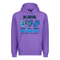 Purple in april we wear blue Premium Hoodie - JahusDesignShop