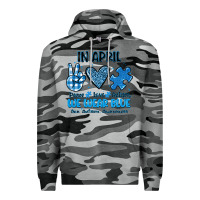 Slate Camo in april we wear blue Premium Hoodie - JahusDesignShop