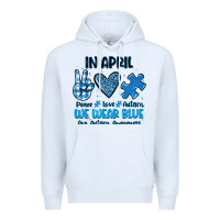 White in april we wear blue Premium Hoodie - JahusDesignShop