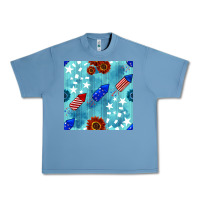 Pebble Blue patriotic fireworks and sunflower Urban Heavy Tee - BundleAndBundleShop