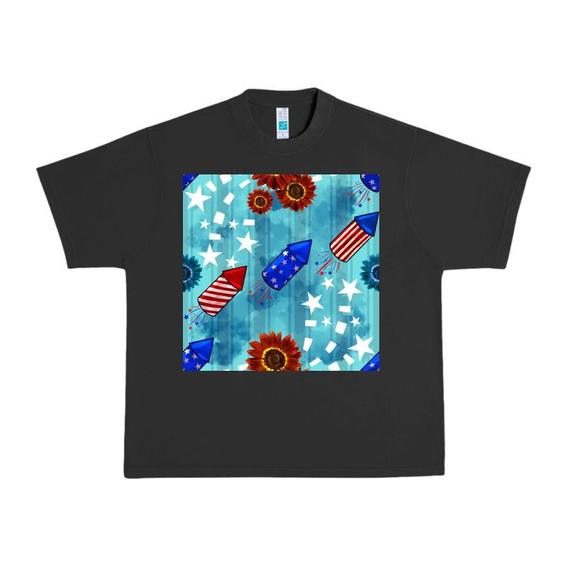 Patriotic Fireworks And Sunflower Urban Heavy Tee by BundleAndBundleShop | Teevron