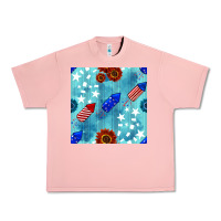 Salmon patriotic fireworks and sunflower Urban Heavy Tee - BundleAndBundleShop