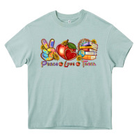 Arona peace love teach Heavy Core Tee - texasbilliewilder