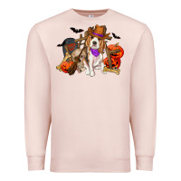 Pale Pink Halloween beagle dog Premium Sweatshirt - RanaPortraitStore