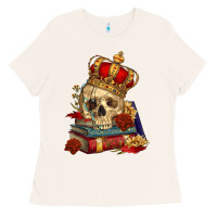 Bone Skull With Crown Ladies Tee - RanaPortraitStore