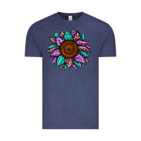 Vintage Denim sunflower leopard color Vintage Tee - JahusDesignShop