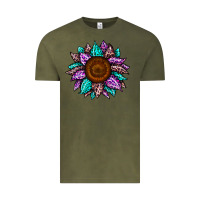 Vintage Olive sunflower leopard color Vintage Tee - JahusDesignShop