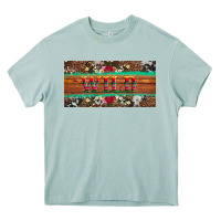 Arona western wild and floral leopard  cowhide licanse plate Heavy Core Tee - Artiststas