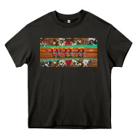 Asphalt western wild and floral leopard  cowhide licanse plate Heavy Core Tee - Artiststas