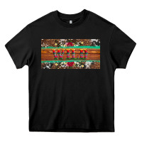 Black western wild and floral leopard  cowhide licanse plate Heavy Core Tee - Artiststas