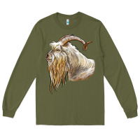 Army Green kiko goat face Long Sleeve Tee - LillyAllenDesigns