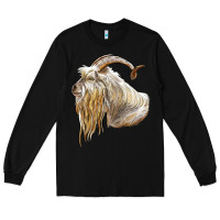 Black kiko goat face Long Sleeve Tee - LillyAllenDesigns