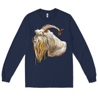 Navy kiko goat face Long Sleeve Tee - LillyAllenDesigns