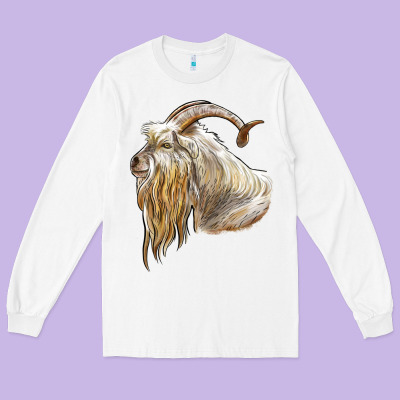 Kiko Goat Face Long Sleeve Tee Designed By Lillyallendesigns