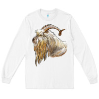 White kiko goat face Long Sleeve Tee - LillyAllenDesigns