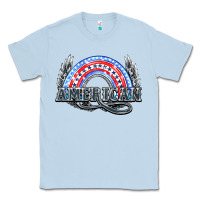 Dusty Blue American rainbow Classic Tee - NancyCooperArtShop