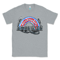 Heather Grey American rainbow Classic Tee - NancyCooperArtShop