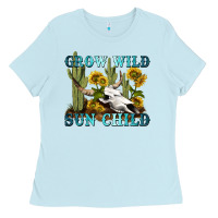 Baby Blue grow wild sun child tbw Ladies Tee - texasbilliewilder