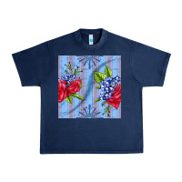 Navy patriotic rose Urban Heavy Tee - BundleAndBundleShop