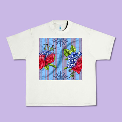 Patriotic Rose Urban Heavy Tee Designed By Bundleandbundleshop