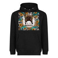 Black mom life messy bun western Heavyweight Hoodie - Jasminsmagicworld