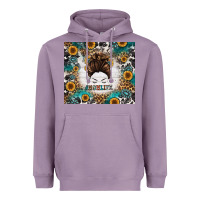 Lavender mom life messy bun western Heavyweight Hoodie - Jasminsmagicworld
