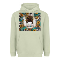 Matcha mom life messy bun western Heavyweight Hoodie - Jasminsmagicworld