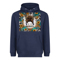 Navy mom life messy bun western Heavyweight Hoodie - Jasminsmagicworld