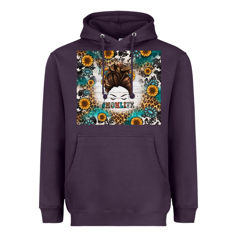 Mom Life Messy Bun Western Heavyweight Hoodie by Jasminsmagicworld | Teevron