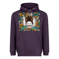 Plum mom life messy bun western Heavyweight Hoodie - Jasminsmagicworld