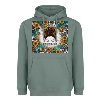 Sage mom life messy bun western Heavyweight Hoodie - Jasminsmagicworld