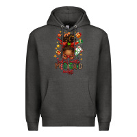 Charcoal Heather Santa's Favorite Medicaid Analyst Afro Messy Bun Premium Hoodie - texasbilliewilder