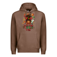 Chestnut Santa's Favorite Medicaid Analyst Afro Messy Bun Premium Hoodie - texasbilliewilder