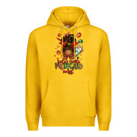 Lemon Santa's Favorite Medicaid Analyst Afro Messy Bun Premium Hoodie - texasbilliewilder