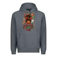 Rock Santa's Favorite Medicaid Analyst Afro Messy Bun Premium Hoodie - texasbilliewilder
