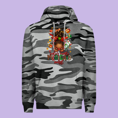 Santa's Favorite Medicaid Analyst Afro Messy Bun Premium Hoodie Designed By Texasbilliewilder